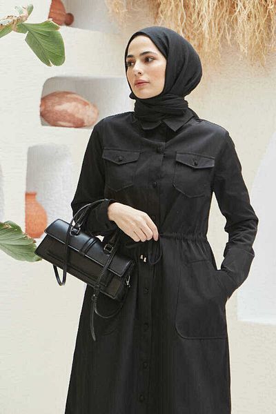 Neways Black Tunic - 6613 Model with Pockets and Laces