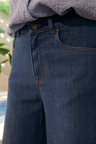 Neways 1162-Denim Pantolon Etek Koyu Mavi
