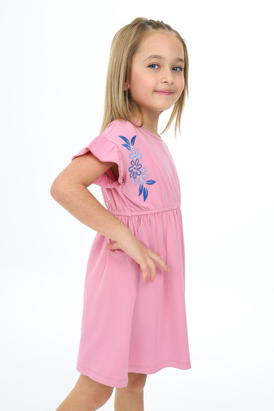 Toontoy Φόρεμα για κορίτσια με κεντημένο μανίκι με λεπτομέρεια βολάν