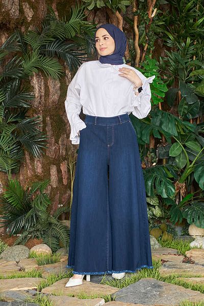 Neways 1153 Μοντέλο Navy Blue Tassel Παντελόνι Φούστα