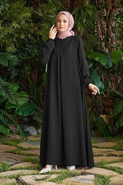 Neways 6482-Berlin A Pileli Elbise Siyah