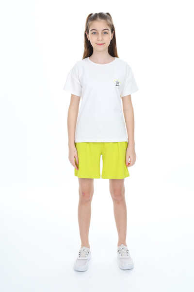 Toontoy Set de pantaloni scurți Garni Detailed cu imprimeu pentru fete