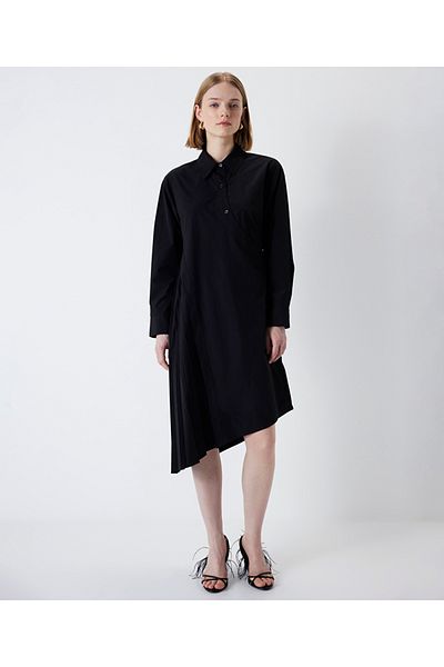 İpekyol Asymmetrical buttoned pleated dress