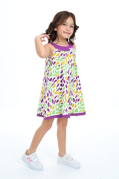 Toontoy Girls' Full Color Printed Dress