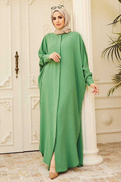 Neways Light Green Crepe Abaya - 6571 Model