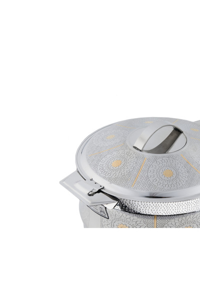 ALSAIF Inner Stainless Steel Casserole, Insulated Hot Pot, Keep Food Hot & Fresh, 2.5 Liter, Silver/gold