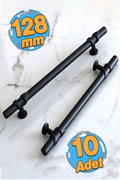 Badem10 10 bucăți pică metal negru 128 mm-12,8 cm mobilier bucătărie sertar dulap dulap mâner mâner
