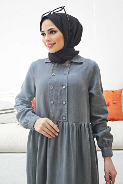 Neways Gray Denim Dress - 6593 Model