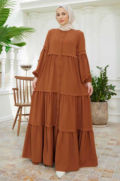 Neways 6549-berlin Buttoned Gathered Ferace Tobacco