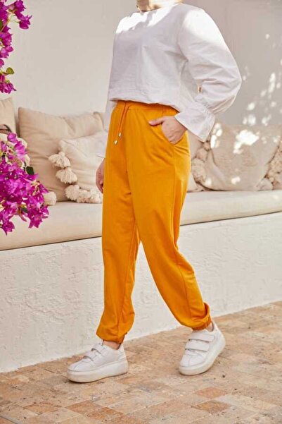 Neways 1151-ancelina Lastikli Pantolon Hardal