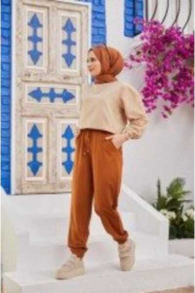 Neways 1151-ancelina Lastikli Pantolon Kiremit