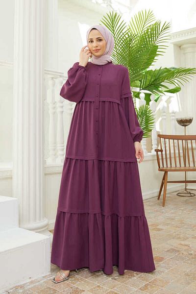 Neways 6549-berlin Buttoned Gathered Ferace Dark Rose Dried