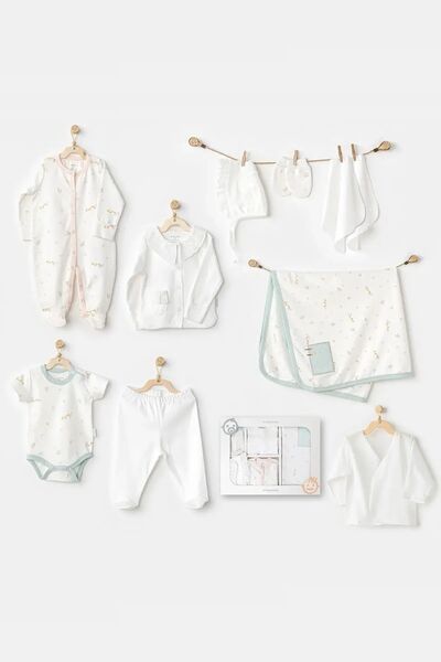 andywawa 24581 Kız Bebek Ekru Duck 10 Lu Hastane Çıkış Seti