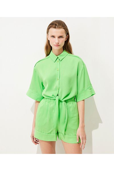 İpekyol Double Sleeve and Front Tie Shirt