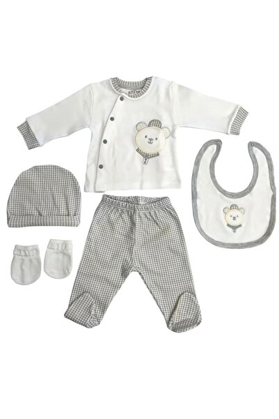 Aziz Bebe 5346 Erkek Bebek Grı 5'Li Hastane Çıkışı