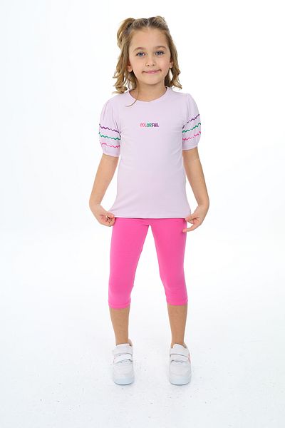Toontoy Girl's Colorful Embroidered Capri Suit