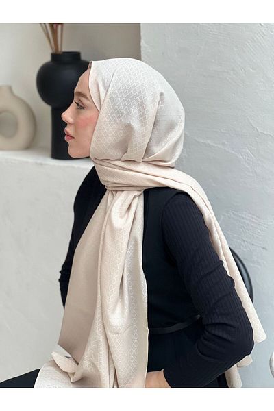Modakaşmir شال بنمط إيقاع لؤلؤي من سلسلة الجاكار الناعمة