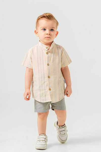 Chicsy Baby Striped Style Shirt and Waist Adjustable Short Sleeve Shorts Set for Kid and Baby