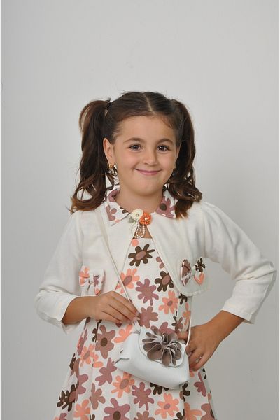 Filizdens Kids Rochie pentru fete cu imprimeu floral, top fără mâneci, cu bolero și geantă Rochie zilnică pentru petrecerea de naștere