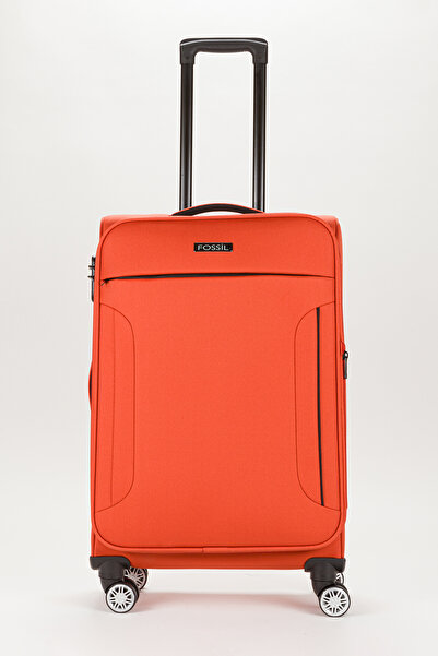 Fossil Unisex Turuncu Körüklü Kumaş Orta Boy Valiz