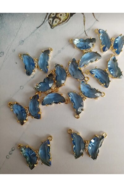 Mudita Tasarım Fluture cu piatră de zircon de culoare albastru închis