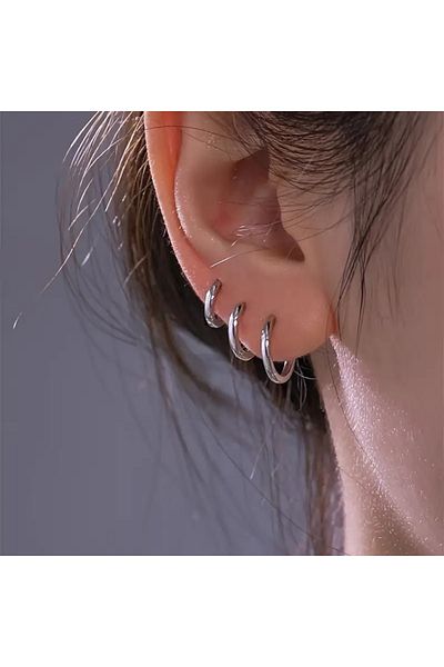 Ayzen 3 Pairs of 6Pcs Hoop Earrings