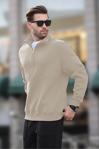 BayBayan Ανδρικό φούτερ Basic Half Zip Premium Model