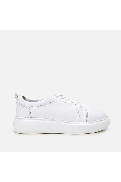 Hotiç Pantofi sport de damă albi din piele naturală