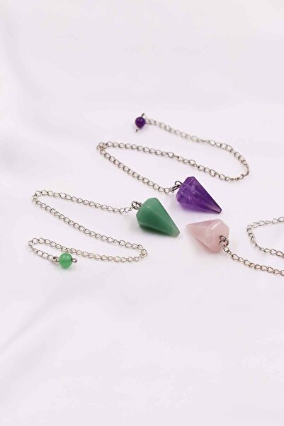 MYTAKIAĞACIMFH مجموعة بندول من 3 قطع من حجر الجمشت - حجر افينتورين - حجر الكو...