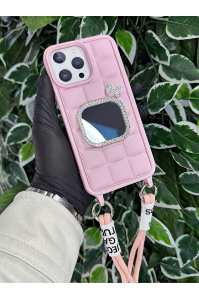 Store IPHONE 13 / 14 UYUMLU AYNALI / İPLİ TAŞLI KILIF