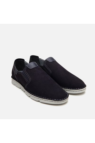 Hotiç Pantofi casual pentru bărbați din piele naturală bleumarin