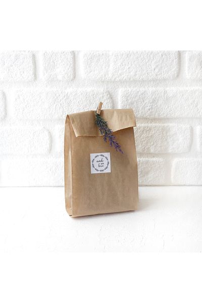 Bimotif Kraft Paper Bag 15X32 cm - 50 Pcs