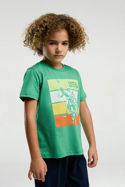 U.S. Polo Assn. U.S. Polo Assn. Boy's Shorts Set, Polo Rider Graphic Print