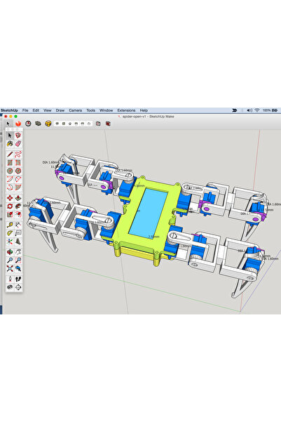 HLS NC 2021 ARDUİNO ÖRÜMCEK ROBOT PROJESİ PLASTİK SET + CİVATA SOMUN ( 6 ADET ) ( FUL YARI SAYDAM TURUNCU RENK )