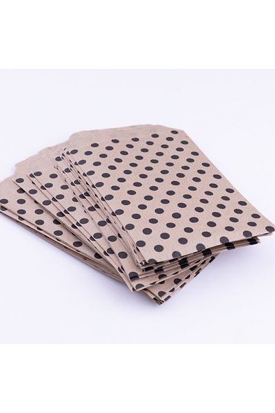 Bimotif Paper Bag with Polka Dot Pattern, Kraft-Black 18X30 cm - 500 Pcs
