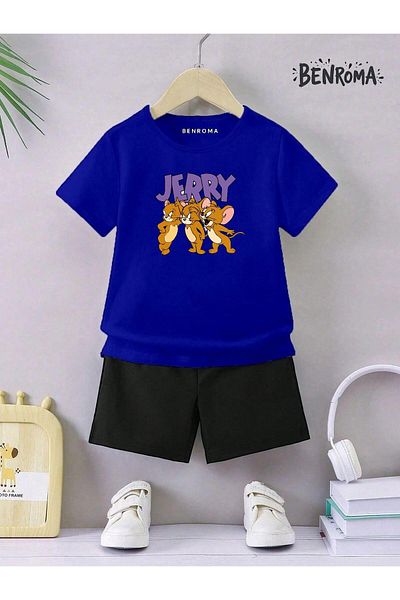 BENROMA Set pantaloni scurți unisex pentru copii - imprimat cu caractere