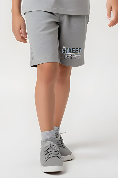 YA KO KİDS Street Stay Cool Printed Boys' Short Sleeve Double Pocket Bottom-Top Suit