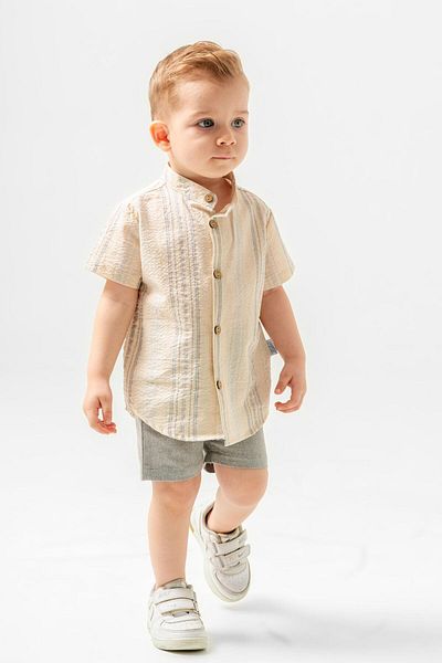 Chicsy Baby Striped Style Shirt and Waist Adjustable Short Sleeve Shorts Set for Kid and Baby