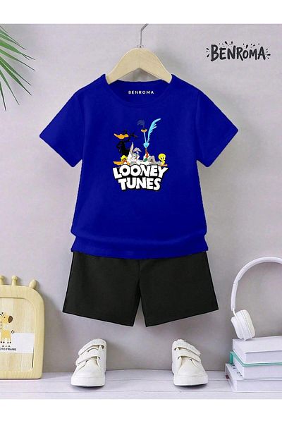 BENROMA Set pantaloni scurți unisex pentru copii - imprimat cu caractere