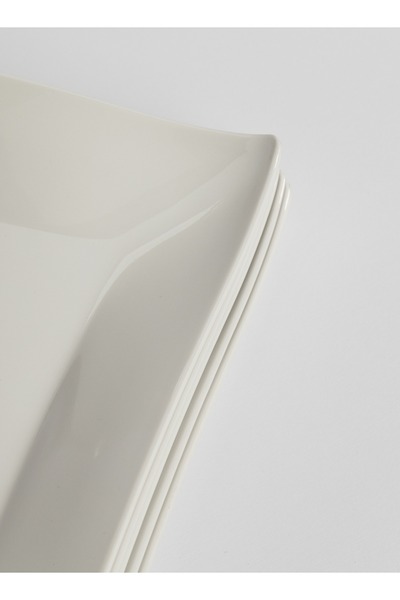 mastergold ( 20 CM )6 Premium Melamine Dinner Plates in White Multi Use Square Plates for Desserts Salads Meats