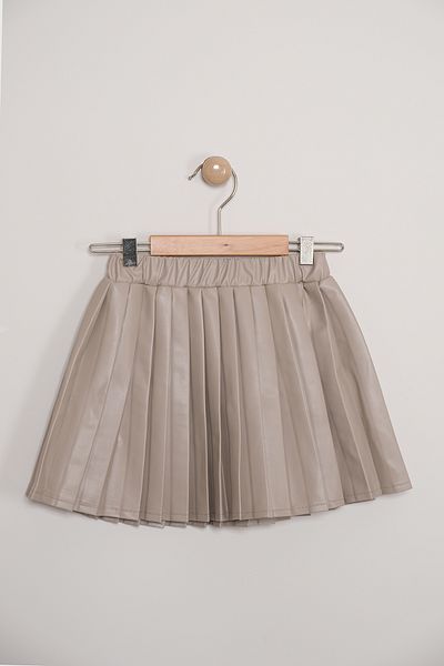 Pina Kids Girl's Plush Vest Leather Skirt Suit - Tkm.9090