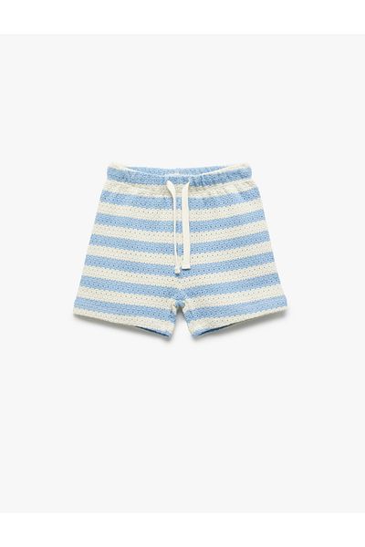 Koton Elastic Waist Cotton Striped Knitwear Shorts