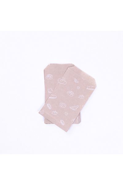 Bimotif Patisserie-Bakery Patterned Paper Bag, Kraft-White 11X20 cm - 1000 Pieces