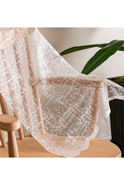 Ceylanlar perde Λευκή κουρτίνα από τούλι διπλό πέτο - Μηχανισμένη κουρτίνα σε μεσαίο ύψος (1/2,5)