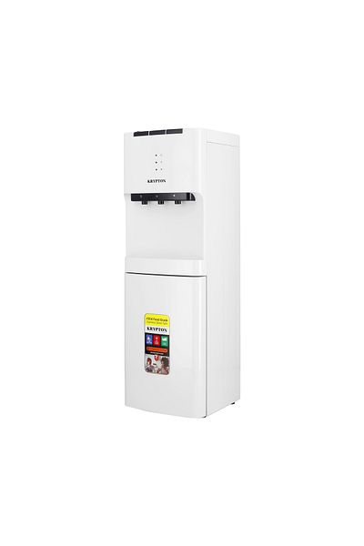 KRYPTON 3 Taps Water Dispenser with Cabinet | Hot , Normal & Cold water supply KNWD6076 White