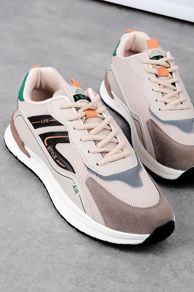Lal Shoes & Bags Ανδρικά αθλητικά παπούτσια με κορδόνια Tesra-Μπεζ