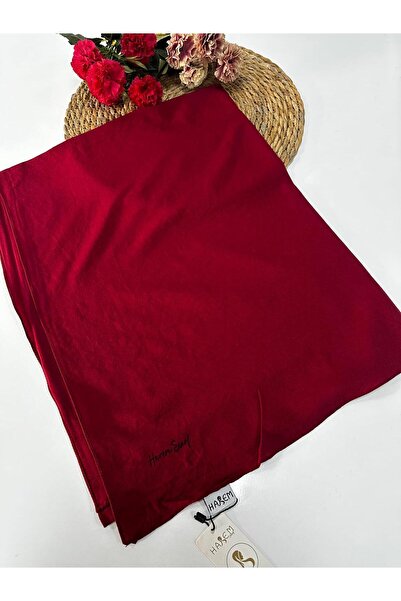 HAREM SCARF شال قطن حريم آسيوي باللون العنابي - HFA0150