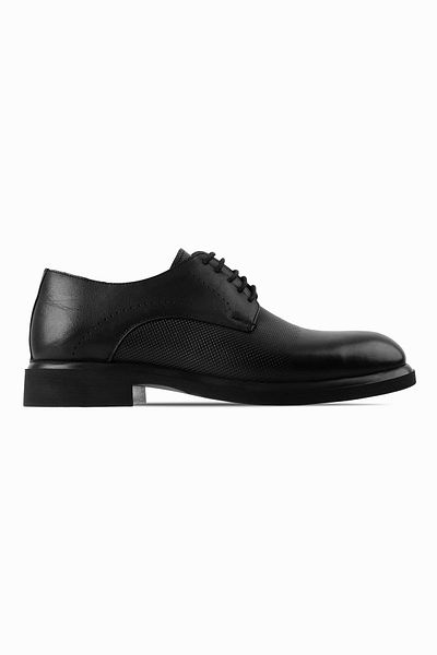 Lal Shoes & Bags Pantofi casual Aidan pentru bărbați din piele naturală cu șireturi-negri