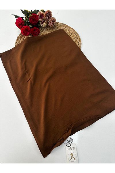 HAREM SCARF Ασιατικό βαμβακερό σάλι Harem Coffee Color - HFA0111