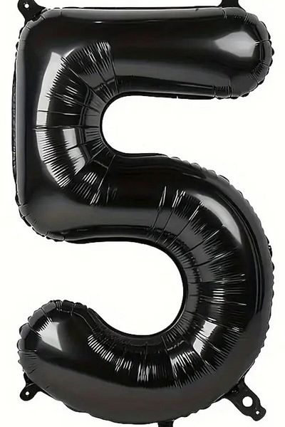 BeySüS Black 5 Number Foil Balloon 80 cm